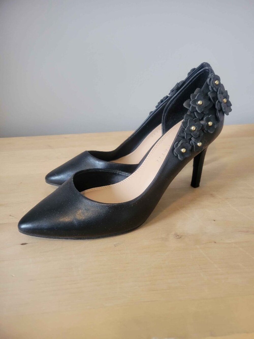 KELLY & KATIE floral black heels size 8 - Picture 3 of 6